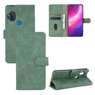 For Motorola Moto One Hyper Solid Color Skin Feel Magnetic Buckle Horizontal Flip Calf Texture PU Leather Case with Holder & Card Slots & Wallet(Green)