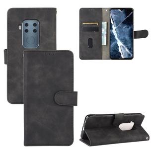 For Motorola Moto One Pro / One Zoom Solid Color Skin Feel Magnetic Buckle Horizontal Flip Calf Texture PU Leather Case with Holder & Card Slots & Wallet(Black)