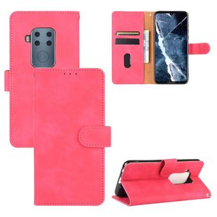 For Motorola Moto One Pro / One Zoom Solid Color Skin Feel Magnetic Buckle Horizontal Flip Calf Texture PU Leather Case with Holder & Card Slots & Wallet(Rose Red)