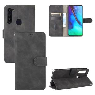 For Motorola Moto G Stylus / G Pro Solid Color Skin Feel Magnetic Buckle Horizontal Flip Calf Texture PU Leather Case with Holder & Card Slots & Wallet(Black)