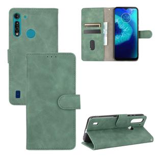 For Motorola Moto G8 Power Lite Solid Color Skin Feel Magnetic Buckle Horizontal Flip Calf Texture PU Leather Case with Holder & Card Slots & Wallet(Green)