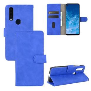 For Motorola Moto P40 Power / One Action Solid Color Skin Feel Magnetic Buckle Horizontal Flip Calf Texture PU Leather Case with Holder & Card Slots & Wallet(Blue)