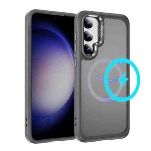 For Samsung Galaxy S23 5G Hardware Lens Protection MagSafe Magnetic PC Hybrid TPU Phone Case(Grey)