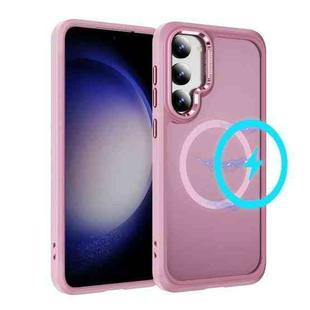 For Samsung Galaxy S23+ 5G Hardware Lens Protection MagSafe Magnetic PC Hybrid TPU Phone Case(Pink)
