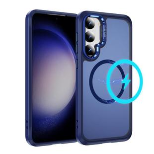 For Samsung Galaxy S23+ 5G Hardware Lens Protection MagSafe Magnetic PC Hybrid TPU Phone Case(Blue)