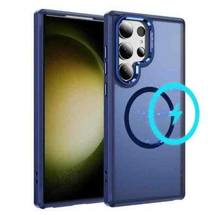 For Samsung Galaxy S23 Ultra 5G Hardware Lens Protection MagSafe Magnetic PC Hybrid TPU Phone Case(Blue)