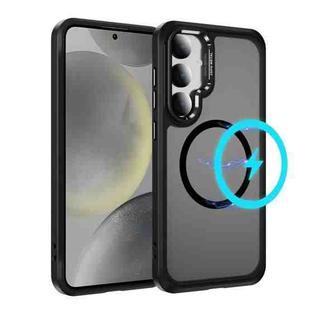 For Samsung Galaxy S24+ / S25+ 5G Hardware Lens Protection MagSafe Magnetic PC Hybrid TPU Phone Case(Black)