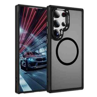 For Samsung Galaxy S24 Ultra 5G Hardware Lens Protection MagSafe Magnetic PC Hybrid TPU Phone Case(Black)
