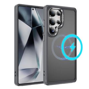 For Samsung Galaxy S25 Ultra 5G Hardware Lens Protection MagSafe Magnetic PC Hybrid TPU Phone Case(Grey)