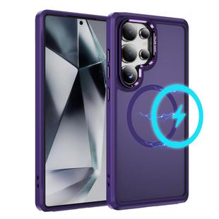 For Samsung Galaxy S25 Ultra 5G Hardware Lens Protection MagSafe Magnetic PC Hybrid TPU Phone Case(Purple)