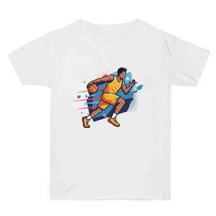 Basketball Player Printed Summer Baggy Cotton Short Sleeve T-shirt Print On Your Demand, Size:S(White)