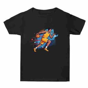 Basketball Player Printed Summer Baggy Cotton Short Sleeve T-shirt Print On Your Demand, Size:L(Black)