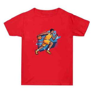 Basketball Player Printed Summer Baggy Cotton Short Sleeve T-shirt Print On Your Demand, Size:XXL(Red)