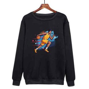 Basketball Player Printed Casual Loose Round Neck Sweatshirt Print On Your Demand, Size:XL(Black)