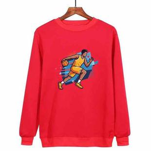 Basketball Player Printed Casual Loose Round Neck Sweatshirt Print On Your Demand, Size:XL(Red)