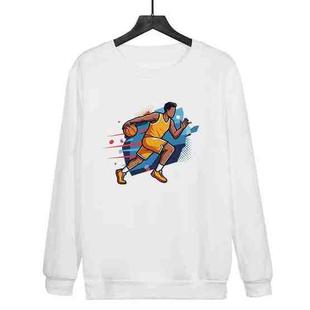 Basketball Player Printed Casual Loose Round Neck Sweatshirt Print On Your Demand, Size:XXXL(White)