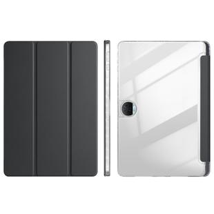 For Honor Pad 9 3-Fold Clear Acrylic Leather Tablet Case(Black)