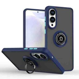 For Samsung Galaxy S25 Edge 5G Q Shadow 1 Series TPU + PC Phone Case with Ring(Royal Blue)