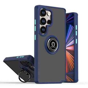 For Samsung Galaxy S25 Ultra 5G Q Shadow 1 Series TPU + PC Phone Case with Ring(Royal Blue)