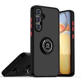 For Samsung Galaxy S24 FE 5G Q Shadow 1 Series TPU + PC Phone Case with Ring(Black+Red)