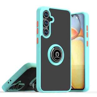 For Samsung Galaxy S24 FE 5G Q Shadow 1 Series TPU + PC Phone Case with Ring(Sky Blue)