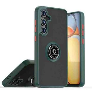 For Samsung Galaxy S24 FE 5G Q Shadow 1 Series TPU + PC Phone Case with Ring(Dark Green)