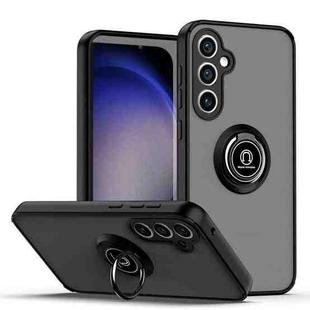 For Samsung Galaxy S23 FE 5G Q Shadow 1 Series TPU + PC Phone Case with Ring(Black+Black)