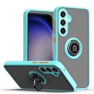 For Samsung Galaxy S23 FE 5G Q Shadow 1 Series TPU + PC Phone Case with Ring(Sky Blue)