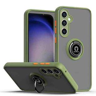 For Samsung Galaxy S23 FE 5G Q Shadow 1 Series TPU + PC Phone Case with Ring(Army Green)