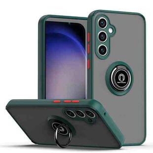 For Samsung Galaxy S23 FE 5G Q Shadow 1 Series TPU + PC Phone Case with Ring(Dark Green)