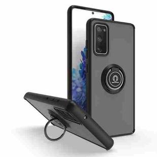 For Samsung Galaxy S20 FE 5G Q Shadow 1 Series TPU + PC Phone Case with Ring(Black+Black)