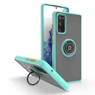 For Samsung Galaxy S20 FE 5G Q Shadow 1 Series TPU + PC Phone Case with Ring(Sky Blue)