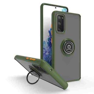 For Samsung Galaxy S20 FE 5G Q Shadow 1 Series TPU + PC Phone Case with Ring(Army Green)
