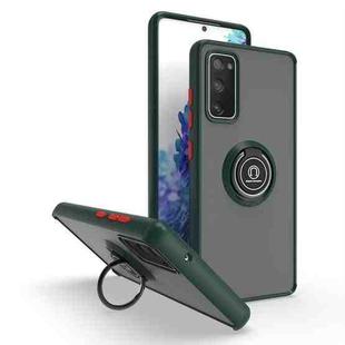 For Samsung Galaxy S20 FE 5G Q Shadow 1 Series TPU + PC Phone Case with Ring(Dark Green)