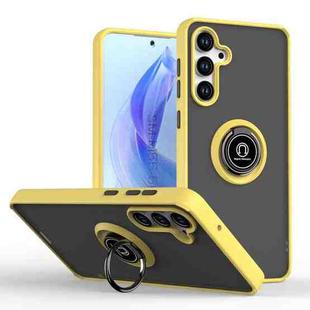 For Samsung Galaxy M55 / F55 / C55 5G Q Shadow 1 Series TPU + PC Phone Case with Ring(Yellow)