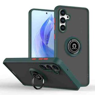 For Samsung Galaxy M55 / F55 / C55 5G Q Shadow 1 Series TPU + PC Phone Case with Ring(Dark Green)