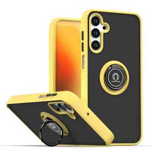 For Samsung Galaxy M15 5G / F15 5G Q Shadow 1 Series TPU + PC Phone Case with Ring(Yellow)