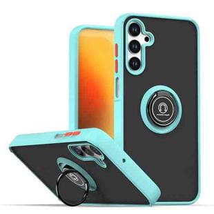 For Samsung Galaxy M15 5G / F15 5G Q Shadow 1 Series TPU + PC Phone Case with Ring(Sky Blue)