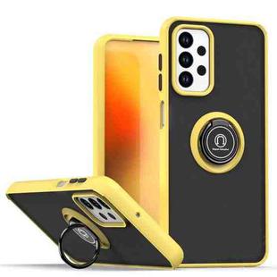 For Samsung Galaxy M23 / F23 / A23 4G Q Shadow 1 Series TPU + PC Phone Case with Ring(Yellow)