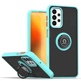 For Samsung Galaxy M23 / F23 / A23 4G Q Shadow 1 Series TPU + PC Phone Case with Ring(Sky Blue)