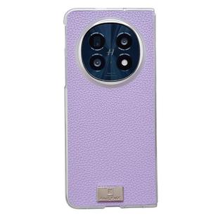 For OPPO Find N5 Transparent Edge Litchi Texture Phone Case(Purple)
