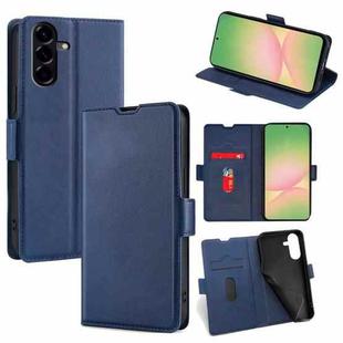 For Samsung Galaxy A56 5G Ultra-thin Voltage Side Buckle Horizontal Flip Leather Phone Case(Blue)