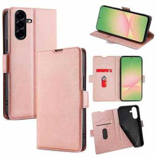For Samsung Galaxy A56 5G Ultra-thin Voltage Side Buckle Horizontal Flip Leather Phone Case(Rose Gold)