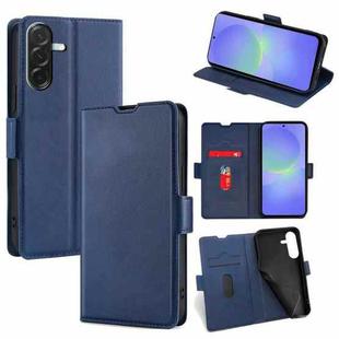 For Samsung Galaxy A36 5G Ultra-thin Voltage Side Buckle Horizontal Flip Leather Phone Case(Blue)
