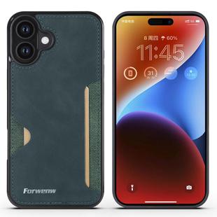 For iPhone 16 Plus Forwenw F5 Series Integrated Card Bag Phone Case(Green)