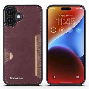 For iPhone 16 Forwenw F5 Series Integrated Card Bag Phone Case(Red)