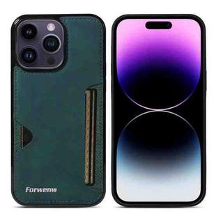 For iPhone 14 Pro Max Forwenw F5 Series Integrated Card Bag Phone Case(Green)