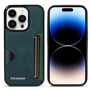 For iPhone 14 Pro Forwenw F5 Series Integrated Card Bag Phone Case(Green)