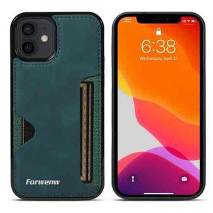 For iPhone 12 Forwenw F5 Series Integrated Card Bag Phone Case(Green)