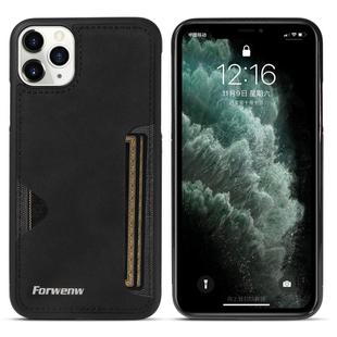 For iPhone 11 Pro Max Forwenw F5 Series Integrated Card Bag Phone Case(Black)